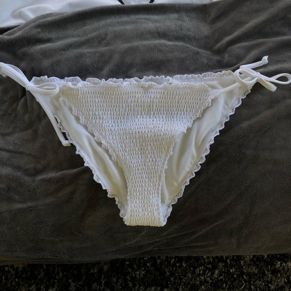 white bikini bottoms